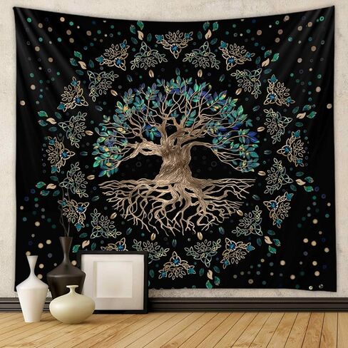 Boho Sun Tapestry Vintage Yellow Tapestry Retro Sunflowers Aesthetic Easy Installation HD Digital Print Wall Hanging for Bedroom Living Room Dorm Home Decor(Organe Sun, 50"x60") in Saudi Arabia