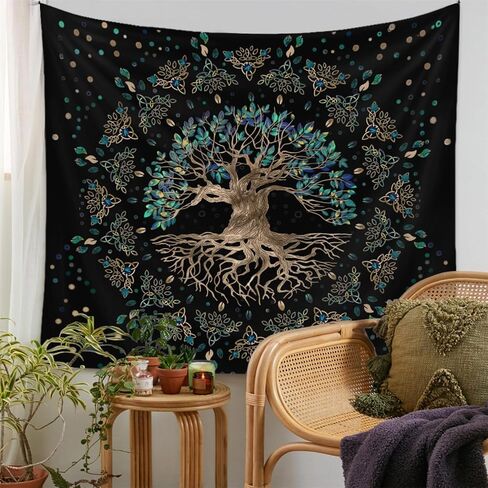 Boho Sun Tapestry Vintage Yellow Tapestry Retro Sunflowers Aesthetic Easy Installation HD Digital Print Wall Hanging for Bedroom Living Room Dorm Home Decor(Organe Sun, 50"x60") in Saudi Arabia