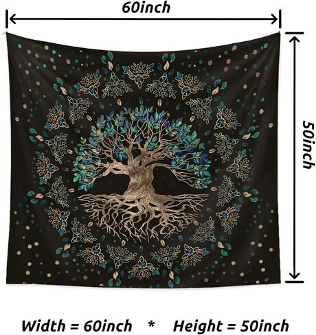 Boho Sun Tapestry Vintage Yellow Tapestry Retro Sunflowers Aesthetic Easy Installation HD Digital Print Wall Hanging for Bedroom Living Room Dorm Home Decor(Organe Sun, 50"x60") in Saudi Arabia