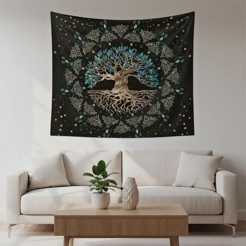 Boho Sun Tapestry Vintage Yellow Tapestry Retro Sunflowers Aesthetic Easy Installation HD Digital Print Wall Hanging for Bedroom Living Room Dorm Home Decor(Organe Sun, 50"x60") in Saudi Arabia