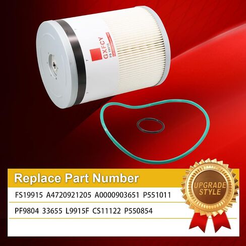FS19915 Fuel Water Separator Filter Replace A4720921205 A0000903651 P551011 PF9804 33655 L9915F CS11122 P550854 Compatible with ISX15 DD13 DD15 DD16 Detroit Diesel Freightliner 108SD 114SD (Pack of 4) in Saudi Arabia