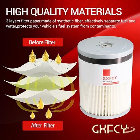FS19915 Fuel Water Separator Filter Replace A4720921205 A0000903651 P551011 PF9804 33655 L9915F CS11122 P550854 Compatible with ISX15 DD13 DD15 DD16 Detroit Diesel Freightliner 108SD 114SD (Pack of 4) in Saudi Arabia