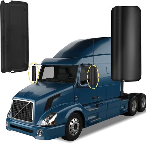 Black Door Mirror Cover Drive Left Side Compatible with Volvo VNL 1997-2014,Proector Mirror Covers in Saudi Arabia