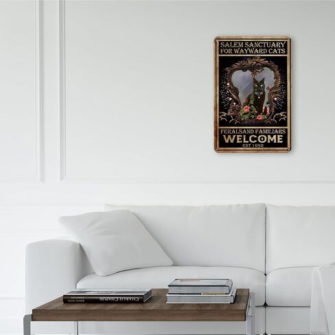 Cat Lover Gifts for Women Retro Witch Cat Wall Decor Gifts Black Cat Witchy Tarot Metal Tin Sign Vintage Witchcraft Wall Signs for Home Farm Living Room Bedroom Decor 7 x 10.5 Inch in Saudi Arabia