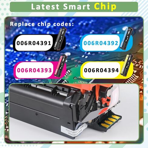 لخرطوشة حبر Xerox C235 C230 (مع رقاقة)، ​​بديلة 006R04383 006R04384 006R04385 006R04386 متوافقة مع خرطوشة حبر ملونة متعددة الوظائف C235DN/C230DNI عالية الإنتاجية (4 عبوات) in Saudi Arabia