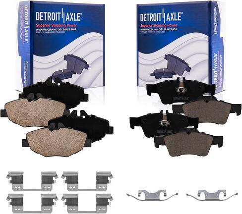 Detroit Axle - Brake Pads for 2003-2009 Mercedes-Benz E320, 2007-2009 E350, Front and Rear Ceramic Brake Pads with Hardware 2008 Replacement in Saudi Arabia