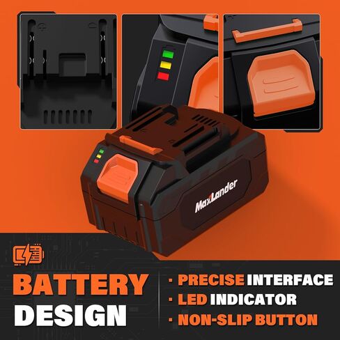 Maxlander 4.0AH Lithium Battery القابلة لإعادة الشحن ، بطارية 20 فولت (غير متوافقة مع مجارف الثلج اللاسلكي ومنبذات الثلج اللاسلكي) in Kuwait