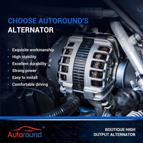 Autoround 56028697AL Alternator Fit for 2009-2010 Dodge Ram 1500, 2009 Dodge Ram 2500, 2011-2014 Ram 1500, 2011-2018 Ram 2500/3500, V8 5.7L, 12V 160A 6-Groove Pulley CW, Replace# 11299 56028697AP in Saudi Arabia