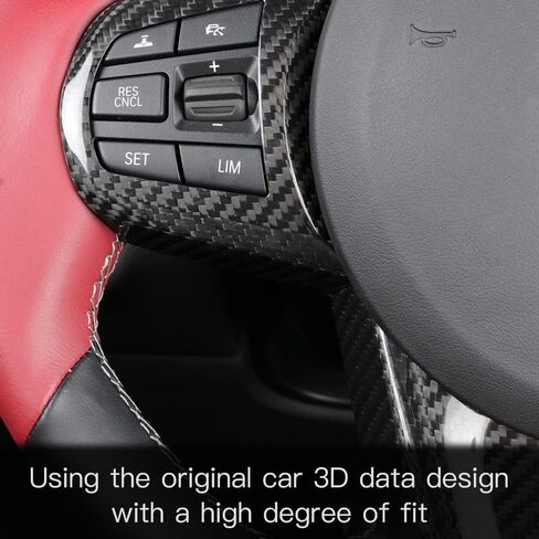 غطاء لوحة عجلة القيادة من ألياف الكربون JSWAN مناسب لسيارة Toyota Supra GR A90 MK5 إطار عجلة القيادة، غطاء زر عجلة القيادة، لوحة عجلة قيادة السيارة (قطعتان) in Kuwait