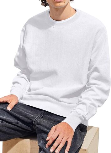 ZITY 3 حزمة الرجال Crewneck بلوزات خفيفة الوزن طويلة الأكمام عارضة السترة الرطوبة فتل بلوزات للرجال in Kuwait