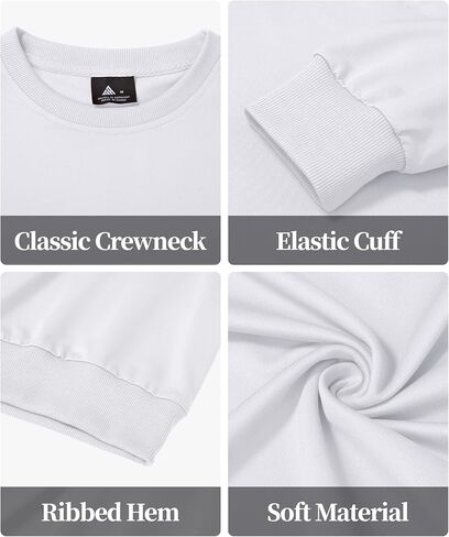 ZITY 3 حزمة الرجال Crewneck بلوزات خفيفة الوزن طويلة الأكمام عارضة السترة الرطوبة فتل بلوزات للرجال in Kuwait