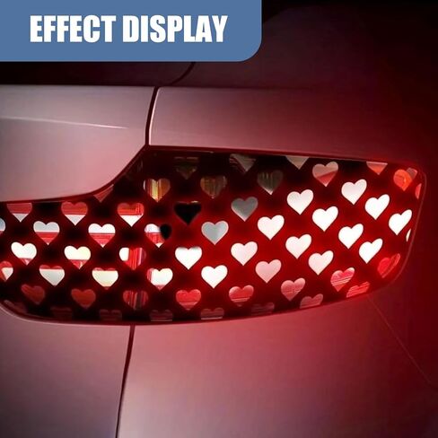 2 PCS Car Heart-Shaped Car Taillight Stickers, Creative Waterproof Rear Tail Light Tint Film, Self-Adhesive DIY Stickers, Funny Taillight Cover Trim, Universal for Most Cars (Pink) in Kuwait