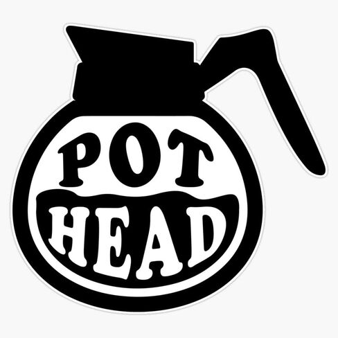 Pot Head Coffee Addict Sticker Decal Bumper Sticker 5" in Saudi Arabia