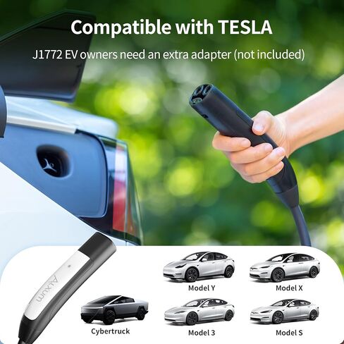 Alxum Level 2 Tesla Charger - 16A 240V Tesla Home Charger NEMA 6-20P with 16.4ft Electric car Charger for All Tesla Models Y/3/S/X Cybertruck Support One-Click Opening Function in Kuwait