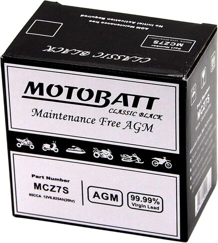 MCZ7S Motobatt Classic Black AGM FA Battery Replaces- YTZ7S, YTX5L-BS, YTZ6S in Saudi Arabia