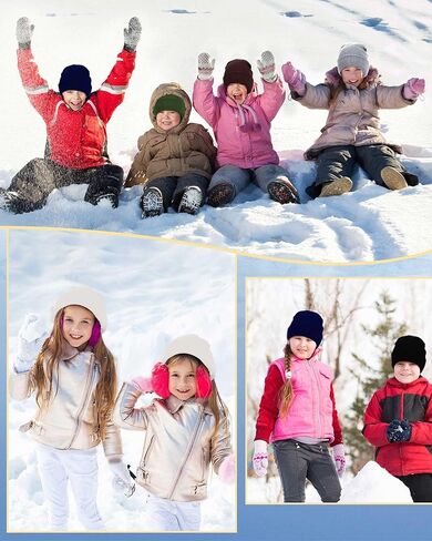 Jecery 48 Pcs Kids Beanie Hat Bulk Knitted Cold Weather Beanie Multicolored Cap Girls Boys' Hats for Homeless Kids Gift for Christmas, 6-10 Years in Kuwait