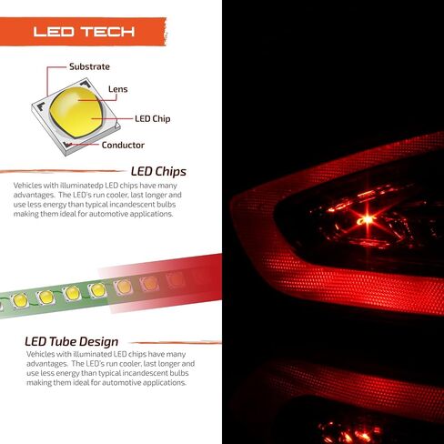 AKKON - Fits 2013 2014 2015 2016 Ford Fusion S | SE Sedan Models LED Red Tail Lamp Brake Light Outer Driver Left Side in Saudi Arabia