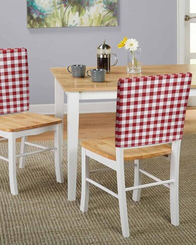 4pcs Chair Back Covers, Red White Buffalo Plaid Dining Back Chair Slipcovers, Removable Washable Decoration Chair Covers for Kitchen Hotel Restaurant Party in Saudi Arabia