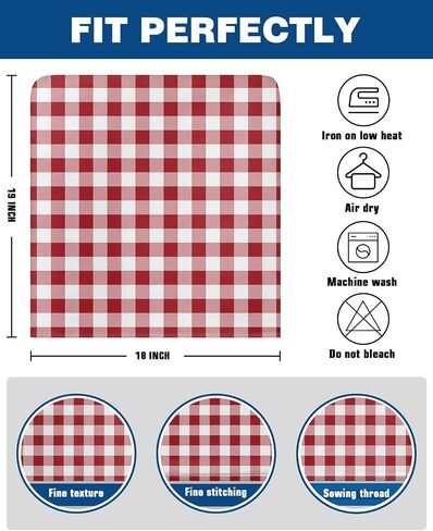 4pcs Chair Back Covers, Red White Buffalo Plaid Dining Back Chair Slipcovers, Removable Washable Decoration Chair Covers for Kitchen Hotel Restaurant Party in Saudi Arabia