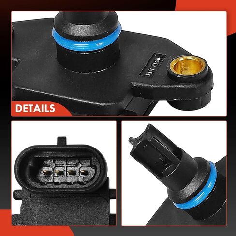 A-Premium Turbocharger Boost Pressure MAP Sensor [4 Blades] Compatible with Dodge Ram 1500 2002, Ram 2500 3500 2004-2007, 5.9L in Saudi Arabia