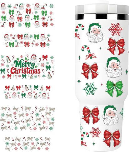 UV DTF Cup Wrap - 3 Set Bible UV DTF Cup Wrap for 40 oz Tumbler, Inspirational Cross Faith Uvdtf Decals, Flower Butterfly Waterproof Rub on Transfer Stickers for Glass in Kuwait