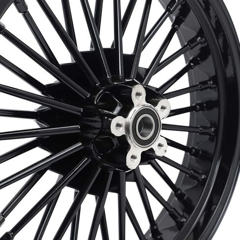 حافة عجلة خلفية سوداء TOFR 16x3.0 36 فات كينج المتحدث لايحتاج لـ Harley Heritage Softail 2000-2022 Deluxe 2004-2019 FXST Standard 00-05 FatBoy 2000-2006 Dyna FXDB Street Bob FXDL Low Rider 2000-2005 in Kuwait