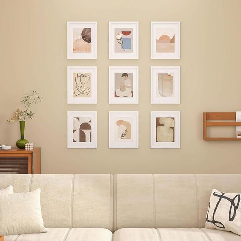 مجموعة إطارات صور KINLINK مقاس 8 × 10 مكونة من 9، إطارات صور خشبية مقاس 10 × 8 مع زجاج شبكي للصور مقاس 5 × 7 مع حصيرة أو 8 × 10 بدون حصيرة، مجموعة فنية لمعرض الحائط وعرض الطاولة، إطار أسود مقاس 8 × 10 in Kuwait