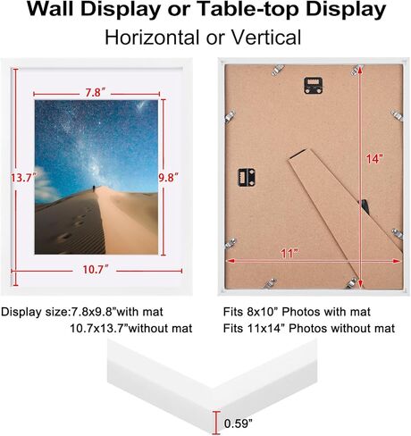 مجموعة إطارات صور KINLINK مقاس 8 × 10 مكونة من 9، إطارات صور خشبية مقاس 10 × 8 مع زجاج شبكي للصور مقاس 5 × 7 مع حصيرة أو 8 × 10 بدون حصيرة، مجموعة فنية لمعرض الحائط وعرض الطاولة، إطار أسود مقاس 8 × 10 in Kuwait