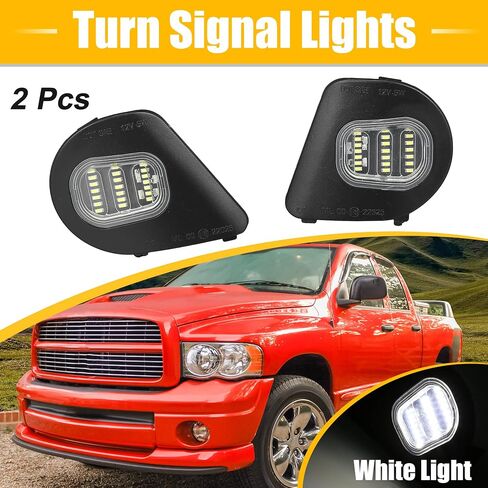 X AUTOHAUX Turn Signal Light for Dodge for Ram 1500 2500 3500 4500 5500 68087238AA 68302824AA Car Rear View Mirror Light LED Side Marker Puddle Light Lamps Assembly White Light 2pcs in Saudi Arabia