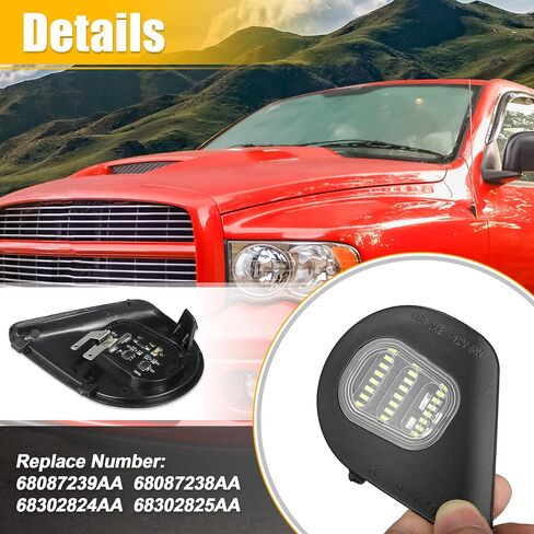 X AUTOHAUX Turn Signal Light for Dodge for Ram 1500 2500 3500 4500 5500 68087238AA 68302824AA Car Rear View Mirror Light LED Side Marker Puddle Light Lamps Assembly White Light 2pcs in Saudi Arabia