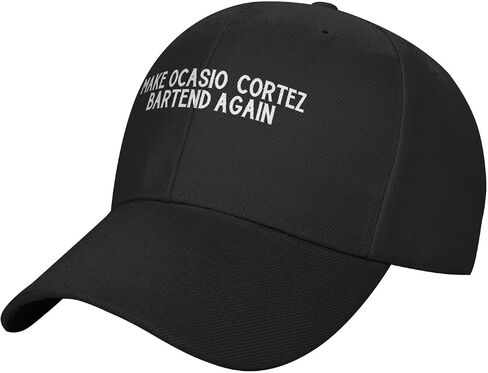 قبعة سائق الشاحنة الكلاسيكية من Ocasio-Cortez Bartend Again للرجال والنساء، قبعة بيسبول منخفضة المظهر، قبعات للأب قابلة للتعديل، باللون الأسود in Saudi Arabia