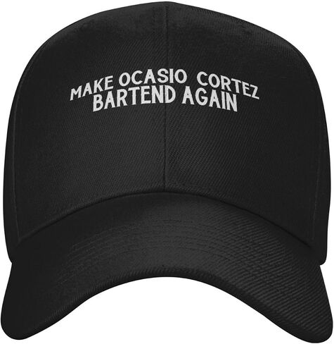 قبعة سائق الشاحنة الكلاسيكية من Ocasio-Cortez Bartend Again للرجال والنساء، قبعة بيسبول منخفضة المظهر، قبعات للأب قابلة للتعديل، باللون الأسود in Saudi Arabia
