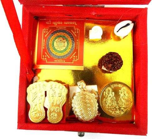 CraftsofIndia® Shri Kuber Dhan Laxmi Varsha Yantra Set for Diwali Deepawali Pujan in Saudi Arabia