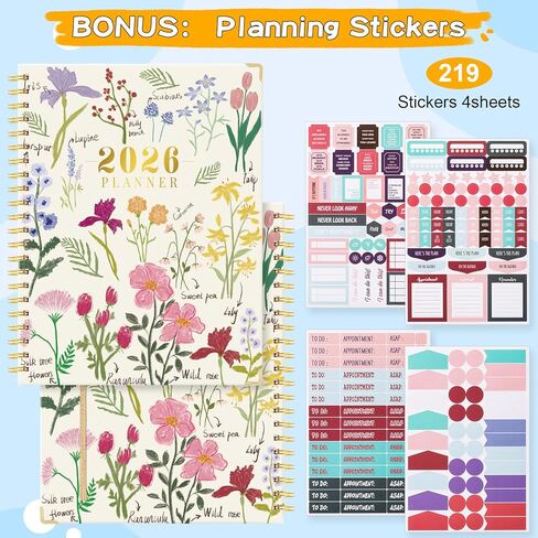 VinTs 2025 Planner,Large Size 8.6X11.6 Weekly & Monthly Planner,Jan.2025 - Dec.2025, 2025 Agenda Organizers with stickers, bookmarks, back pocket for office home school supplies in Kuwait