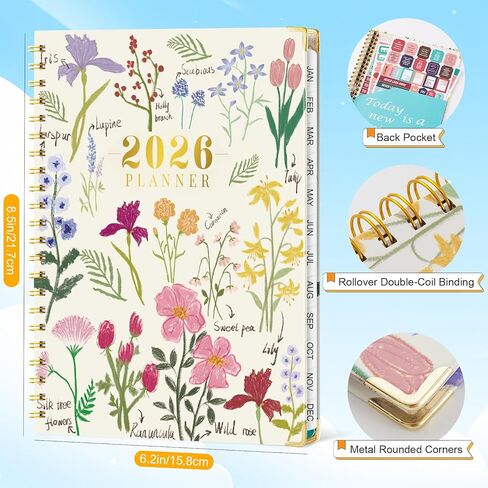 VinTs 2025 Planner,Large Size 8.6X11.6 Weekly & Monthly Planner,Jan.2025 - Dec.2025, 2025 Agenda Organizers with stickers, bookmarks, back pocket for office home school supplies in Kuwait