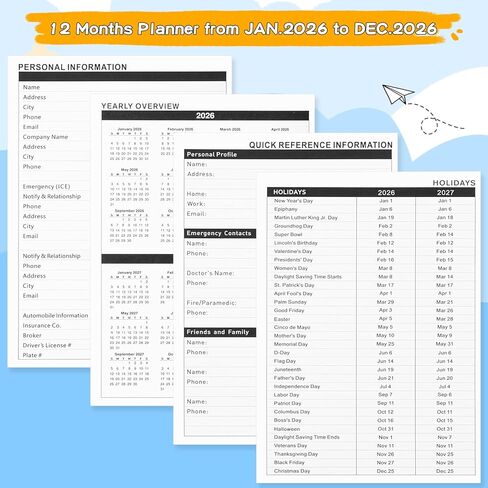 VinTs 2025 Planner,Large Size 8.6X11.6 Weekly & Monthly Planner,Jan.2025 - Dec.2025, 2025 Agenda Organizers with stickers, bookmarks, back pocket for office home school supplies in Kuwait