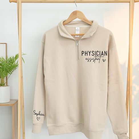 UrbanNEST Custom Profession Quarter Zip Sweatshirt, Embroidered & Personalized Work Shirt Hoodie Gift for Professionals in Saudi Arabia