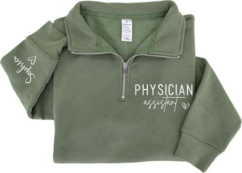 UrbanNEST Custom Profession Quarter Zip Sweatshirt, Embroidered & Personalized Work Shirt Hoodie Gift for Professionals in Saudi Arabia