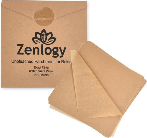 8x8 Parchment Squares (200 sheets) - Unbleached, Non-stick, Pre-cut Parchment Paper - Fits 8x8 Brownie Square Pans and Toaster Oven Trays, and Air Fryer - Great for Wraps, Baking, Roasting in Saudi Arabia