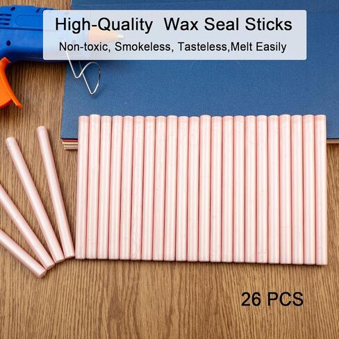 عصا ختم الشمع، 26 قطعة من عصي ختم الشمع الصغيرة من زيفوسبي، لبطاقات التهنئة بالحروف وحرف ختم النبيذ لصنع دعوات الزفاف والحفلات (أخضر زيتوني) in Kuwait