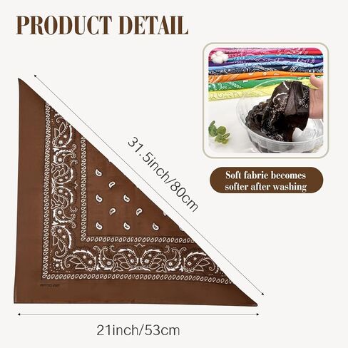 6 Pack 100% Cotton Bandana Paisley Bandanas Head Ccarf Headband Neckerchief Scarf Handkerchief for Women Men in Kuwait