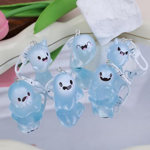 3Pcs/Set Halloween Luminous Ghost Keychain Gifts for Women Stuffers for Her Spooky Gifts Christmas Halloween Cool Stuff Night Glow Ghost Keychain (7.5x3cm) in Saudi Arabia