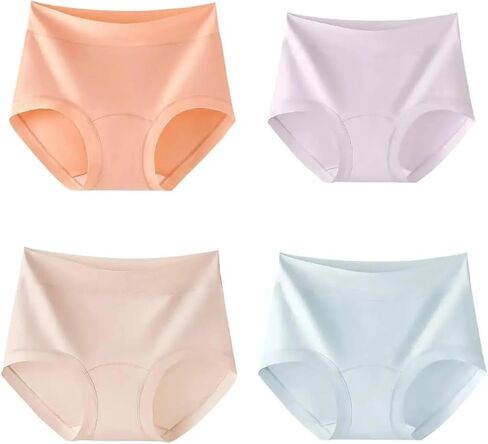 Women's Cotton Underwear,Ladies Panties Soft Full Coverage Briefs,Breathable Panties Stretch Underpants Mid Waist, 4-Pack in Saudi Arabia