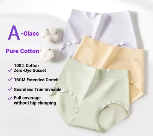 Women's Cotton Underwear,Ladies Panties Soft Full Coverage Briefs,Breathable Panties Stretch Underpants Mid Waist, 4-Pack in Saudi Arabia