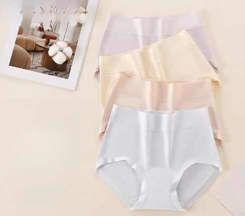 Women's Cotton Underwear,Ladies Panties Soft Full Coverage Briefs,Breathable Panties Stretch Underpants Mid Waist, 4-Pack in Saudi Arabia