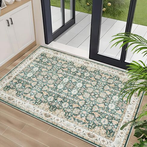 Modern Abstract Washable Area Rug for Living Room,Low Pile 8x10 Non Slip Carpet Non-Shedding Area Rug Soft Indoor Stain Resistant Rug White/Black in Saudi Arabia