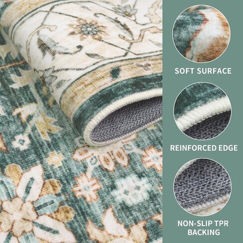 Modern Abstract Washable Area Rug for Living Room,Low Pile 8x10 Non Slip Carpet Non-Shedding Area Rug Soft Indoor Stain Resistant Rug White/Black in Saudi Arabia