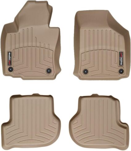 بطانات أرضية مخصصة من WeatherTech لسيارة VW Golf، Golf GTI، Golf R، Golf R32، Jetta - الصف الأول والثاني (442691-440802)، أسود in Saudi Arabia