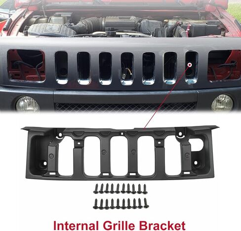 KUAFU Front Grille Support Bracket Compatible with 2006-2010 Hummer H3 2009-2010 Hummer H3T Replacement for HU1207100 15834198 Internal Grille Bracket Grill in Saudi Arabia