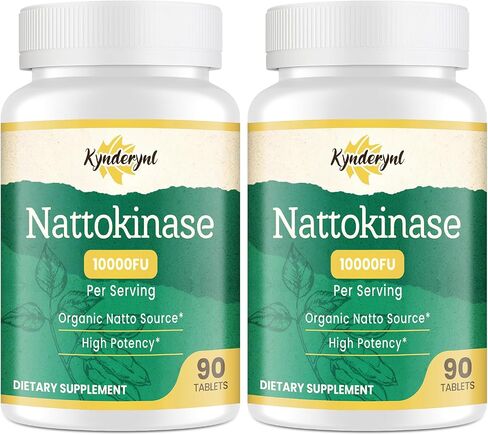 Nattokinase Supplement 10000FU – Organic Natto Enzyme 500mg for Circulatory Wellness, Enteric-Coated Tablets Aiding Digestion & Assisting Absorption, Vegan, 90 Tablets (90-Day Supply) in Saudi Arabia